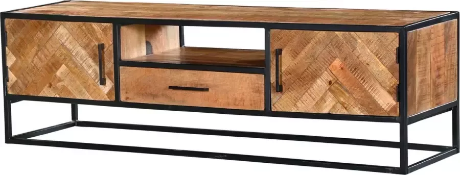 Mangoe Meubels Tv meubel Luca 145x45x50 cm mangohout en metaal