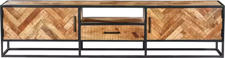 Mangoe Meubels Tv meubel Luca 180x45x50 cm mangohout en metaal