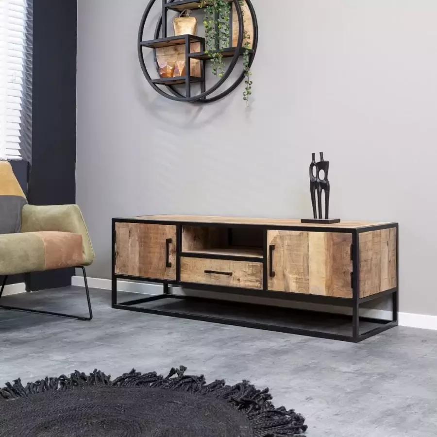 Mangoe Meubels Tv meubel Sven 145x45x50 cm mangohout en metaal