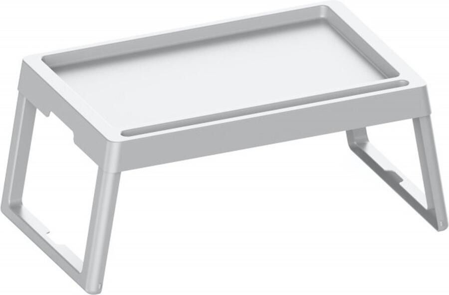 Practic Bedtafel Inklapbare draagbare tafel Laptoptafel Ontbijttafel Ontbijt op bed Wit