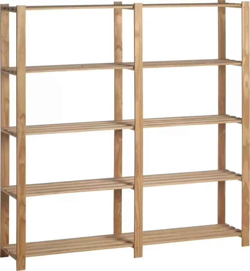 Emob Houten opbergrek dubbel Galico Stellingkasten Bruin Hout Stellingkasten Op voorraad