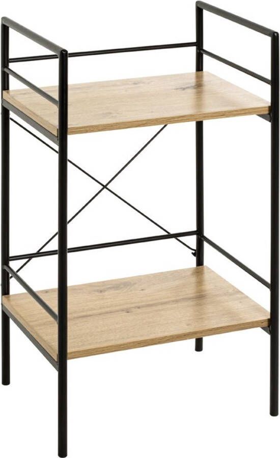 PRAKTIMEUBEL Bijzettafel Metaal met MDF eiken decor 2 leggers