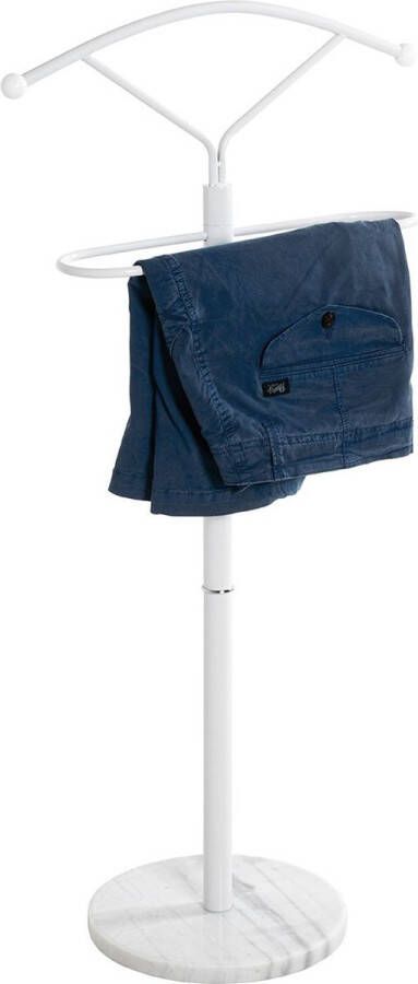 PRAKTIMEUBEL KLEDINGHOUDER DRESSBOY METAAL WIT VOET MARMER