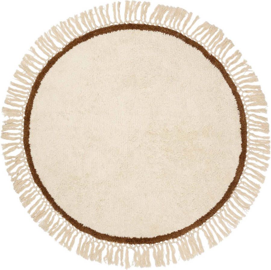 Prénatal Vloerkleed Kinderkamer of Babykamer Rond Kleed Slaapkamer Beigebrown Ø 94cm