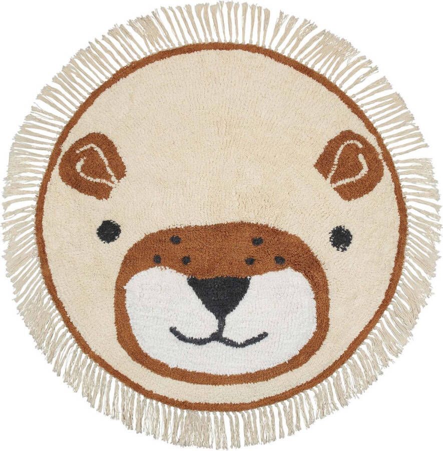 Prénatal Vloerkleed Kinderkamer Rond Leeuw Vloerkleed Babykamer Beige ø 90 cm