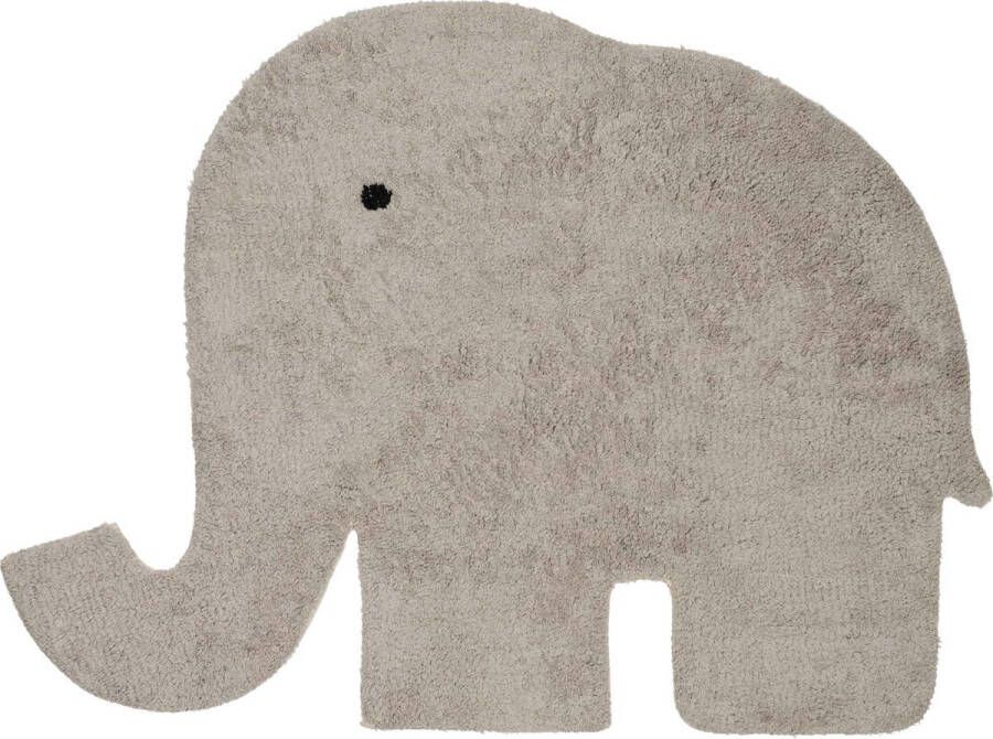 Prénatal vloerkleed olifant Okki de Olifant de Olifant Voor Kinderkamer Babykamer Grijs 102 x 77 cm