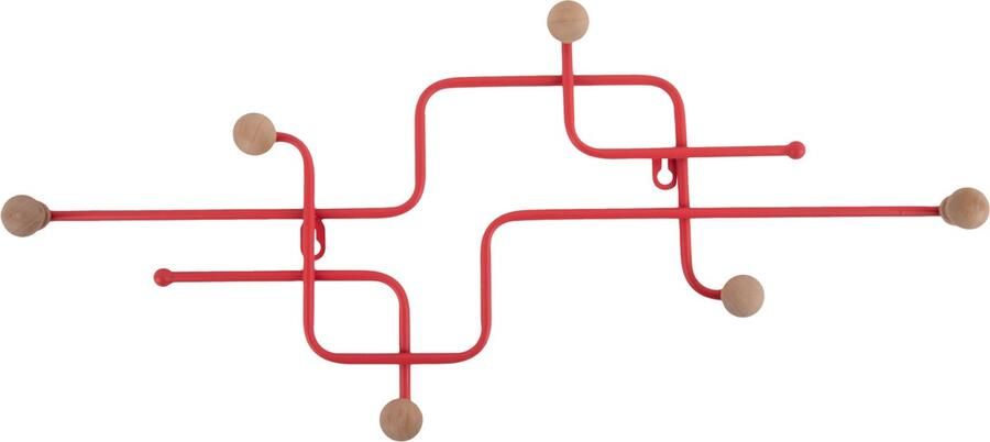 Present time Kapstok Metro Scarlet Rood 60.5x4x26.5cm