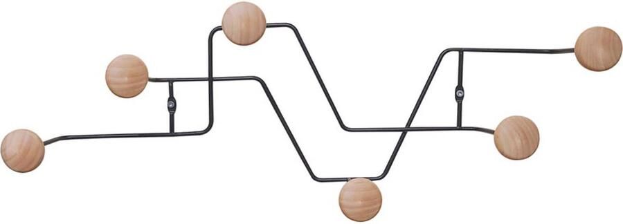 Present Time Coat Rack Zig Zag Wooden Knobs