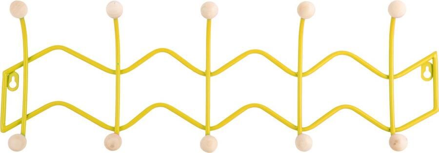 Present time Kapstok Double Zig Zag Heldergeel 61x6.5x20cm