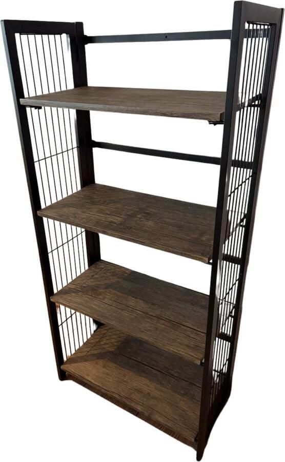 PrettyCoolTradings Industriële Boekenkast Hout & Metaal Kast Opbergkast Opbergrek Boekenrek Boekenplank - Foto 2