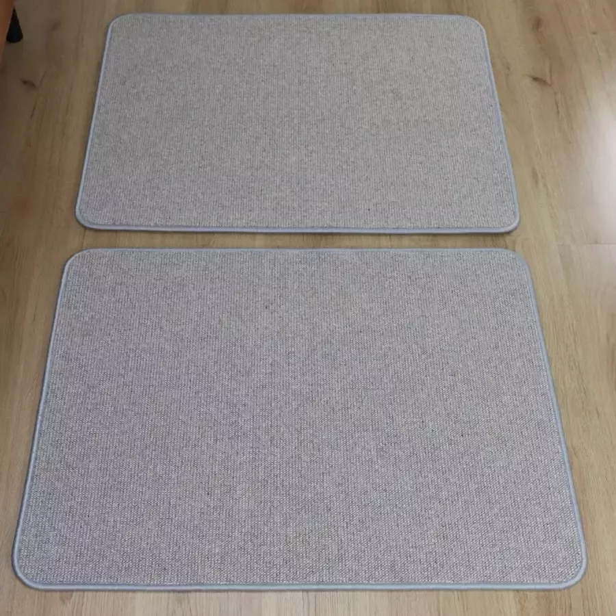 Prima vloerkleden 2x Wollen vloerkleedjes matten Diva grijs bruin 70x90