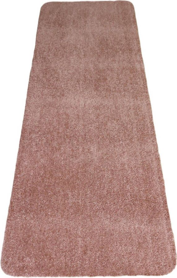Prima vloerkleden Badkamermat loper Soft zalm oud roze 60x180 antislip