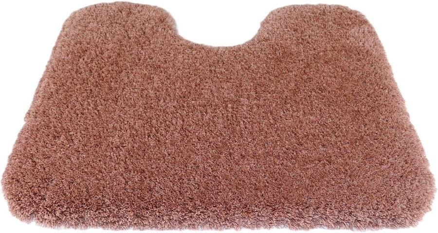 Prima vloerkleden Dolce WC mat 50x60cm zalm oud roze antislip met uitsparing 21cm