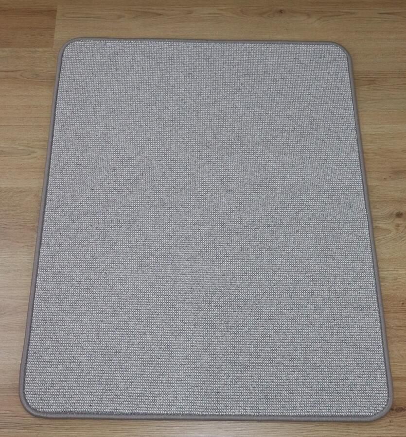 Prima vloerkleden Wollen vloerkleed Deurmat Davi ecru grijs 70x90cm