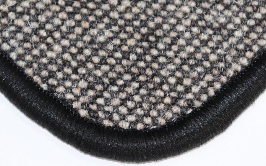 Prima vloerkleden Wollen Vloerkleed Deurmat Diva antraciet zwart ecru 70x90cm