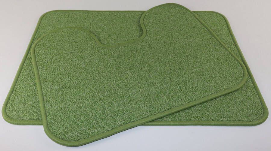 Prima vloerkleden WC mat 45x60 en Badkamer mat 50x70 Lieve munt groen