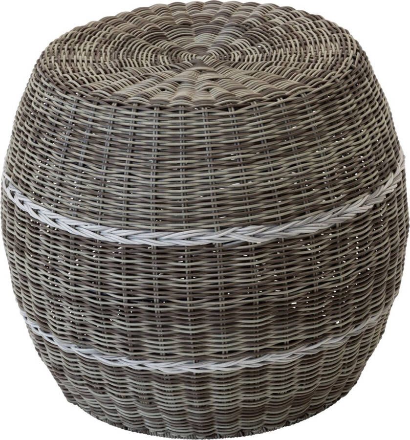 Lesli Living Laos poef wicker ø46x40cm beige