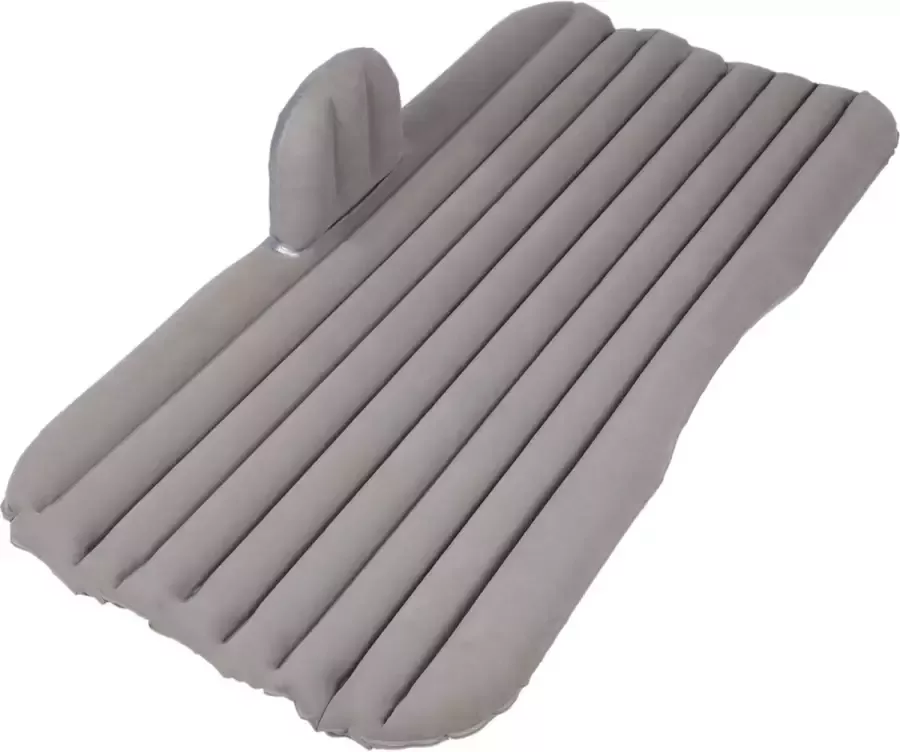 Primematik Opblaasbaar matras in grijze complete set van opblaasbed voor slapen in de auto met elektrische luchtpomp en opblaasbare kussens