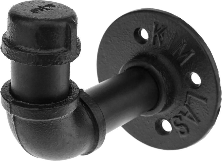 Primematik Stalen kapstok 1 haak. Kleerhanger en industriële en vintage buis handdoekhouder