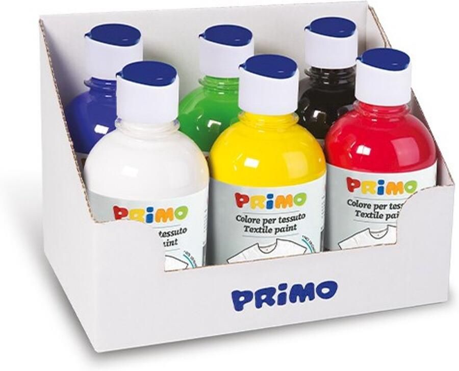 PRIMO 411TX6ASS watergedragen verf Multi 300 ml Fles 6 stuk(s)