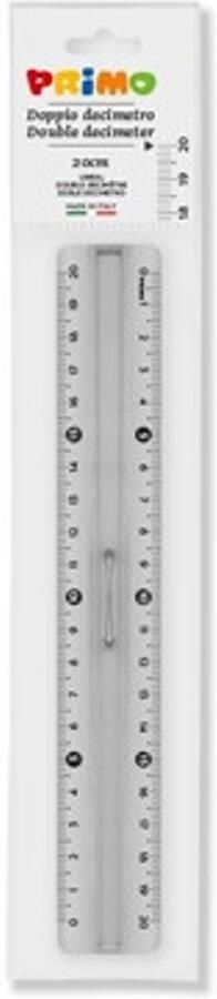 PRIMO 8253RG20 lineaal Bureauliniaal 200 mm Polystyreen Grijs 1 stuk(s)