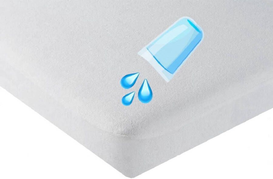 Princessmatrassen Waterdicht Matras Topperbeschermer-Hoeslaken-Molton-flanel-100% katoen -Antibacteriëel-Rondom Elastiek-Wit-2Persoons- Lits-jumeaux -180x220- Hoekhoogte tot 15cm