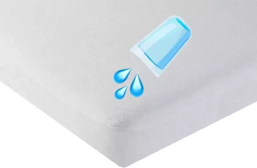 Princessmatrassen Waterdicht Matras Topperbeschermer-Hoeslaken-Molton-flanel-100% katoen -Antibacteriëel-Rondom Elastiek-Wit-2Persoons-140x220-Hoekhoogte tot 15cm