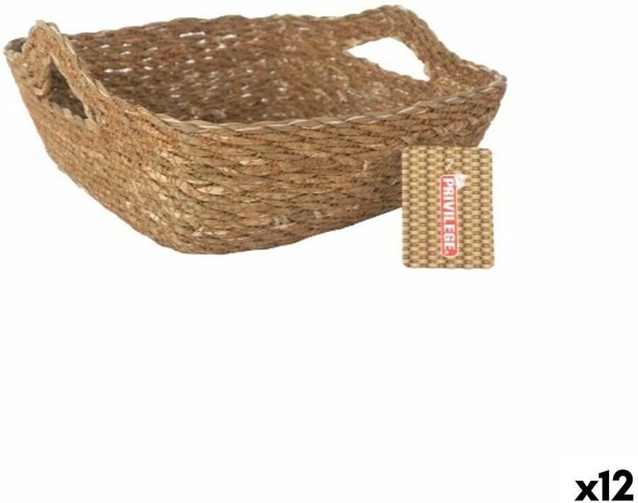 Privilege Veelzijdige mand Bruin vlechtwerk 22 x 22 x 8 cm (12 Stuks)