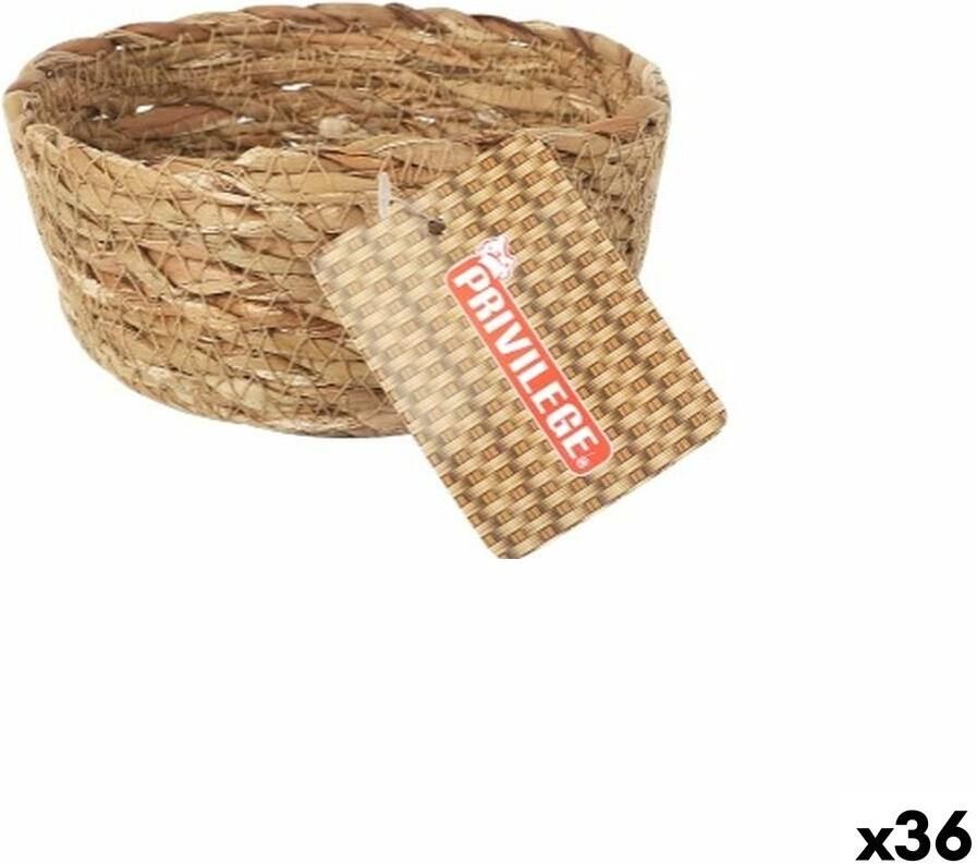 Privilege Veelzijdige mand Bruin vlechtwerk Rond ø 12 x 5 cm (36 Stuks)