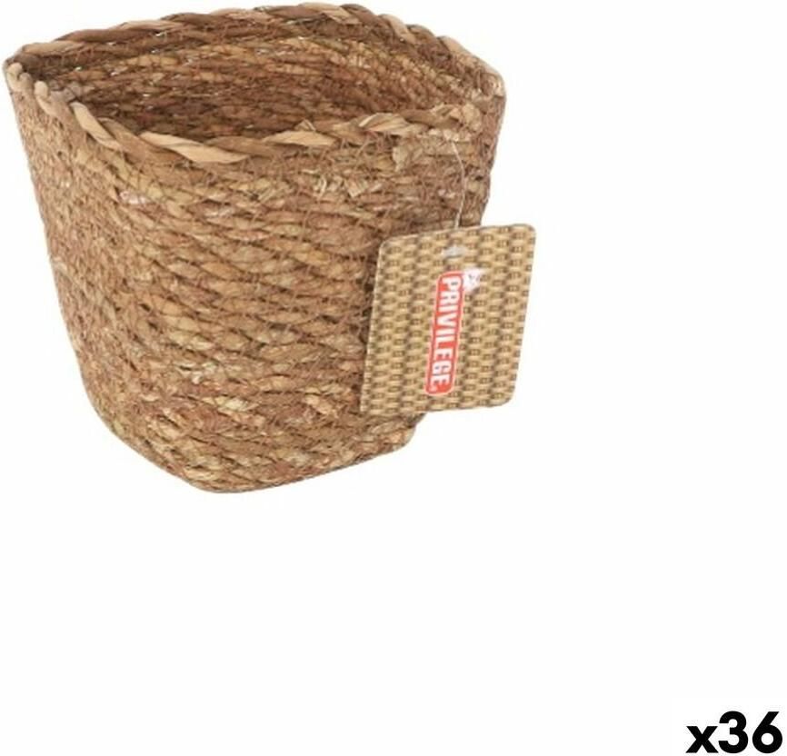 Privilege Veelzijdige mand Bruin vlechtwerk Vierkant 12 x 12 x 11 cm (36 Stuks)