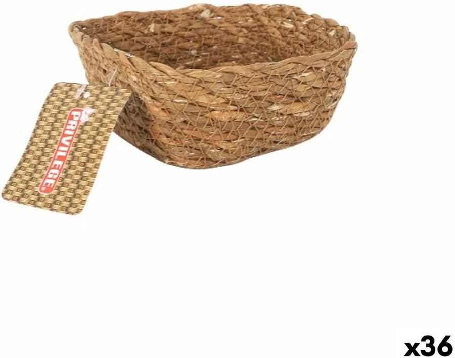 Privilege Veelzijdige mand Bruin vlechtwerk Vierkant 12 x 12 x 5 cm (36 Stuks)