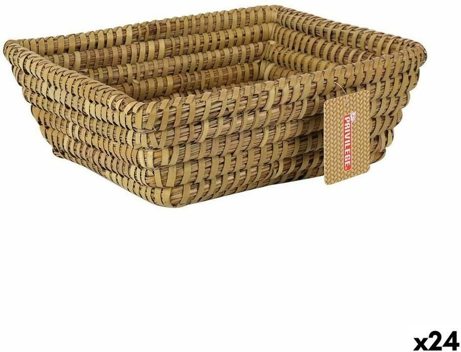 Privilege Veelzijdige mand Korne Bruin vlechtwerk Rechthoekig 25 x 20 x 8 cm (24 Stuks)