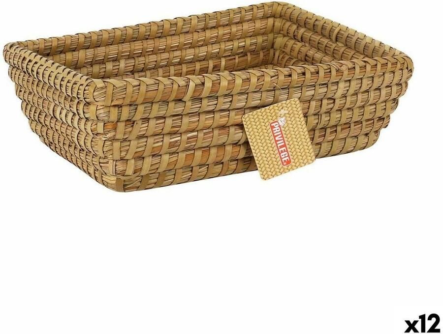 Privilege Veelzijdige mand Korne Bruin vlechtwerk Rechthoekig 30 x 23 x 9 cm (12 Stuks)