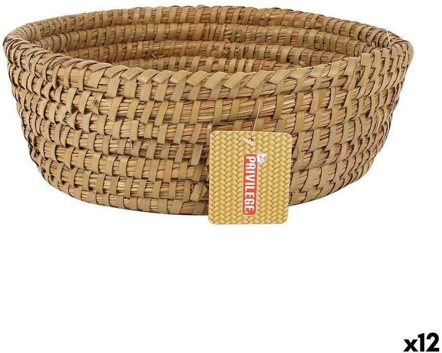 Privilege Veelzijdige mand Korne Bruin vlechtwerk Rond 27 x 27 x 9 cm (12 Stuks)