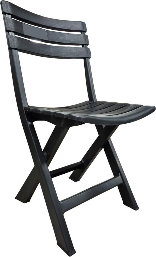 Pro Garden Progarden Klapstoel voor buiten binnen antraciet 41 x 78 cm stevig kunststof Bijzet stoelen Klapstoelen