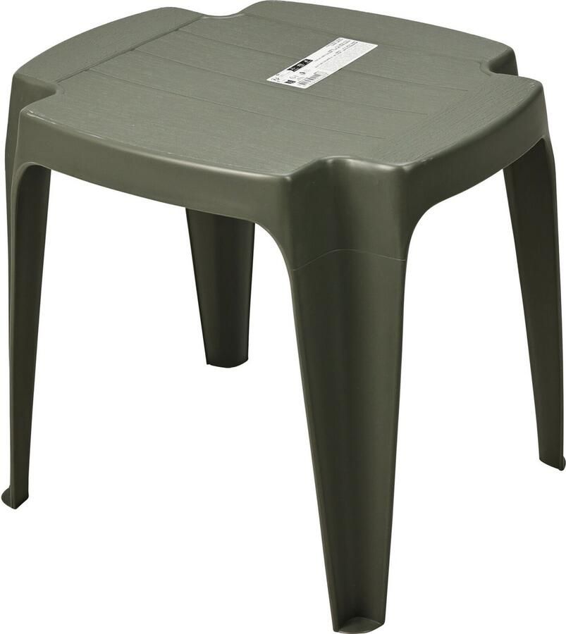 Pro Garden Tuin bijzettafeltje voetenbankje donkergroen kunststof 42 x 37 x 38 cm