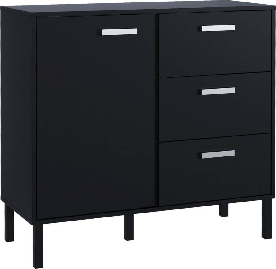 Pro-meubels Ladekast Brest Zwart mat 100cm Dressoir Commode Kast