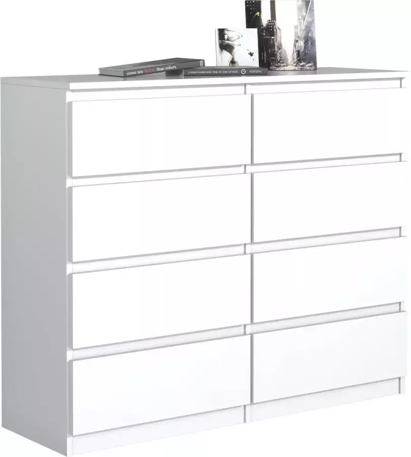 Pro-meubels Ladekast Commode Ibis 8 lades 120cm Wit mat