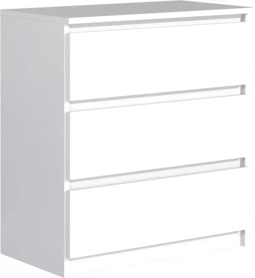 Pro-meubels Ladekast Norton Wit 70cm 3 lades Commode