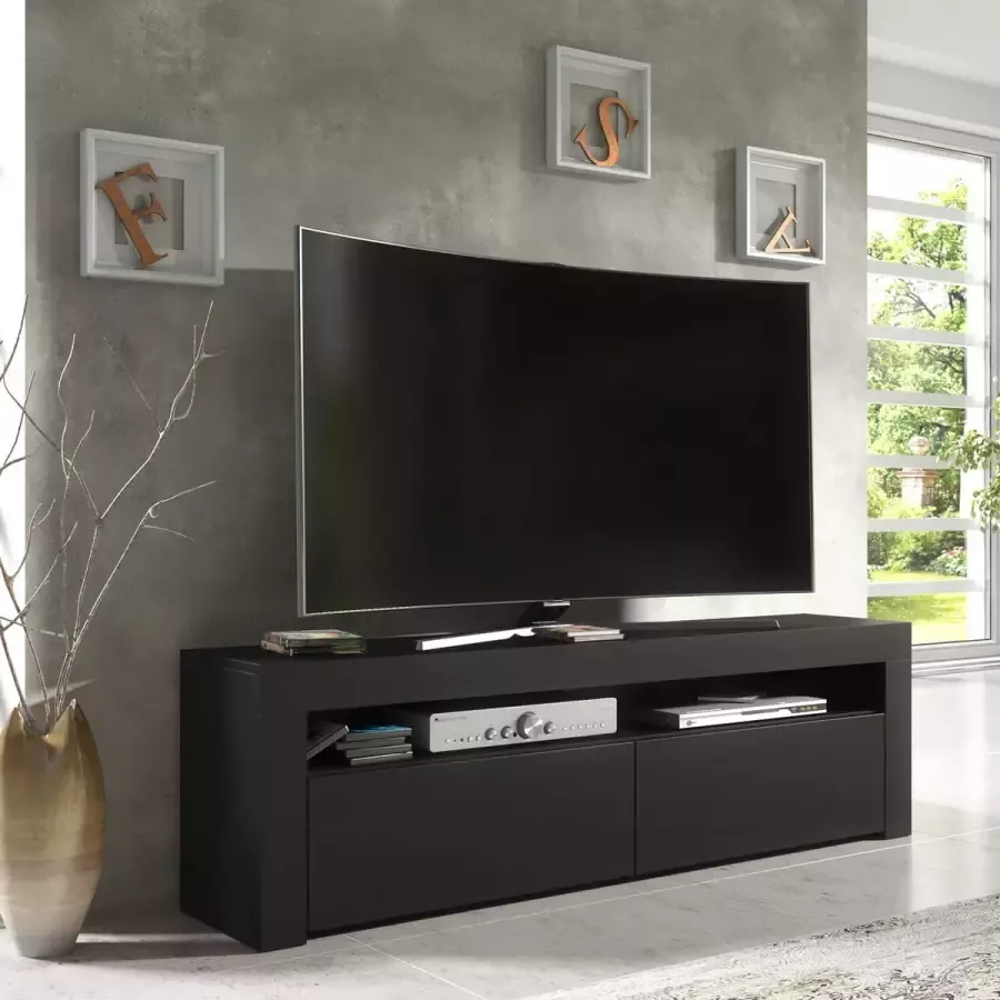 Promeubels Pro-meubels Tv-meubel Santiago Zwart mat 160 cm Tv kast