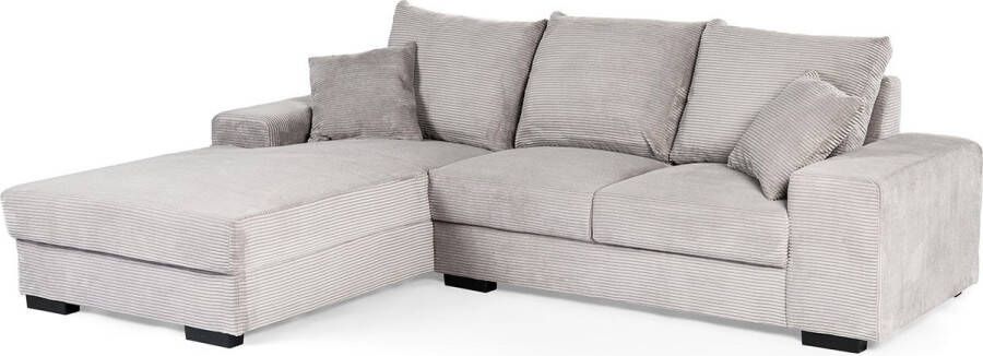 Profurn Hoekbank Denison Grijs Ribcord