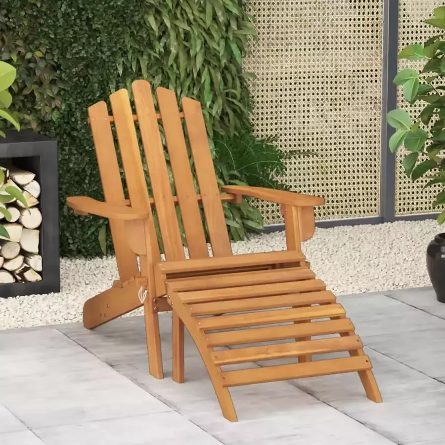 Prolenta Premium Adirondack tuinstoel met voetensteun massief acaciahout