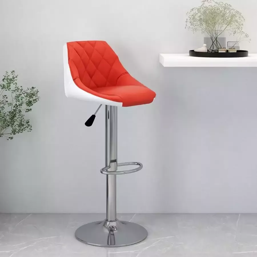 ForYou Prolenta Premium Barkruk kunstleer rood en wit