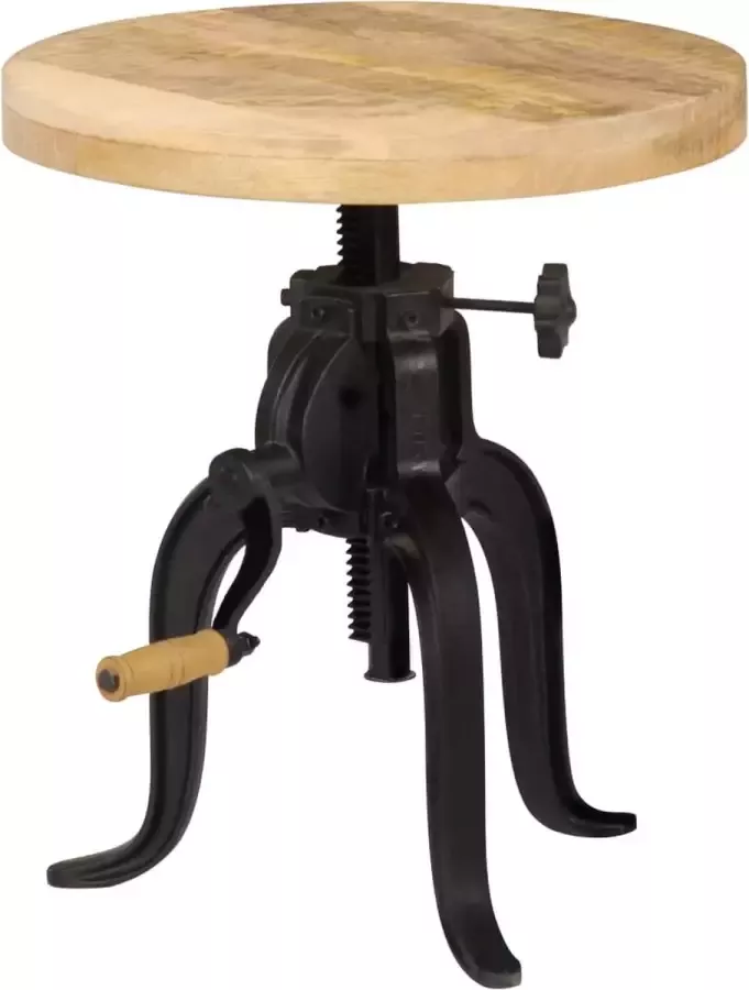 Prolenta Premium Bijzettafel 45x(45-62) cm massief mangohout en gietijzer
