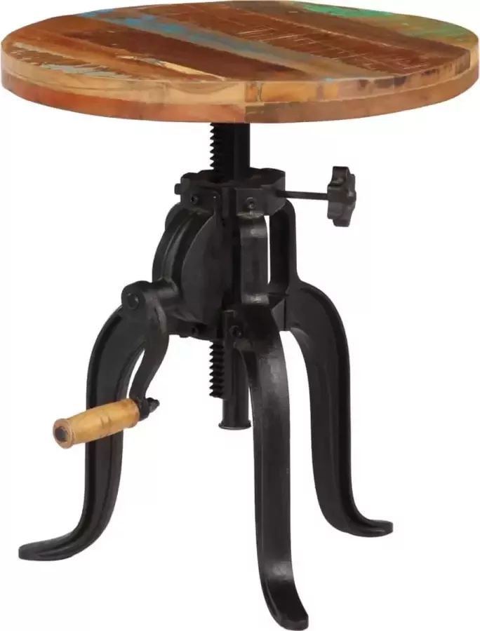 Prolenta Premium Bijzettafel 45x(45-62) cm massief sloophout en gietijzer