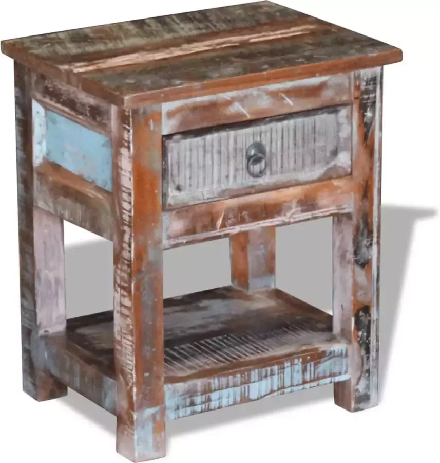 Prolenta Premium Bijzettafel met lade 43x33x51 cm massief gerecycled hout