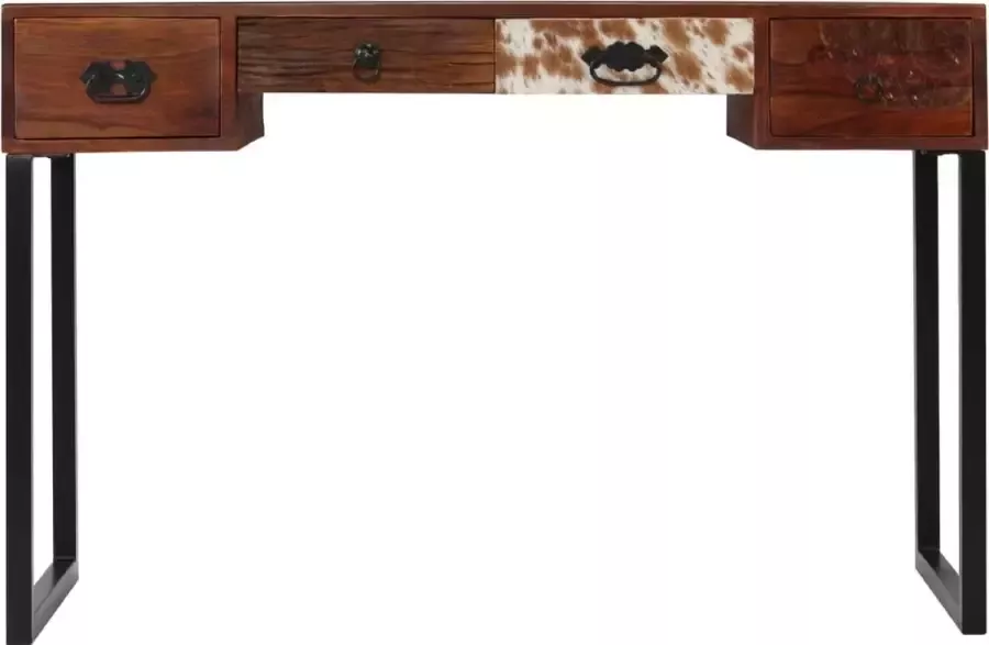 Prolenta Premium Bureau 117x50x76 cm massief sheeshamhout en echt leer