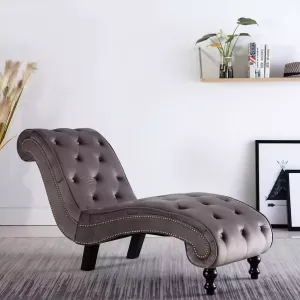 Prolenta Premium Chaise longue fluweel grijs