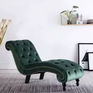 Prolenta Premium Chaise longue fluweel groen