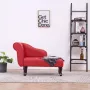Prolenta Premium Chaise longue kunstleer rood - Thumbnail 1